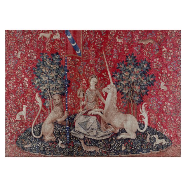 Dam och Unicorn Medieval Tapestry Sight (Framsidan)