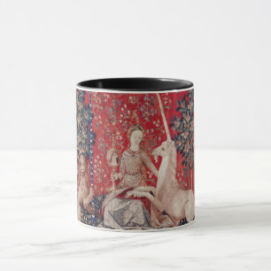 Dam och Unicorn Medieval Tapestry Sight Mugg