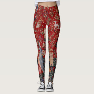 Dam och Unicorn Medieval Tapestry Smell Leggings