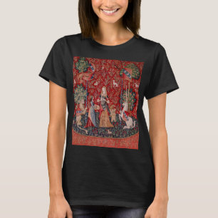 Dam och Unicorn Medieval Tapestry Smell T-Shirt