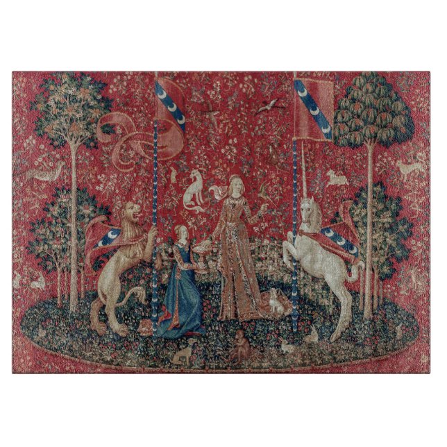 Dam och Unicorn Medieval Tapestry Taste (Framsidan)