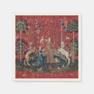 Dam och Unicorn Medieval Tapestry Taste Pappersservett
