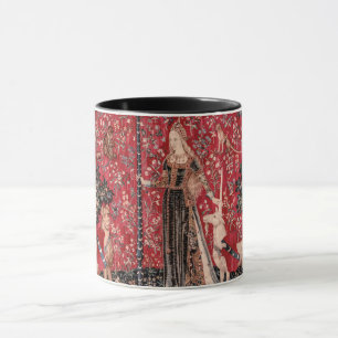 Dam och Unicorn Medieval Tapestry Touch Mugg