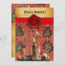 DAM OCH UNICORN MONOGRAM RED VAX SEAL PARCHMENT