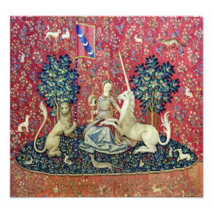 Dam och Unicorn, Sight Fototryck