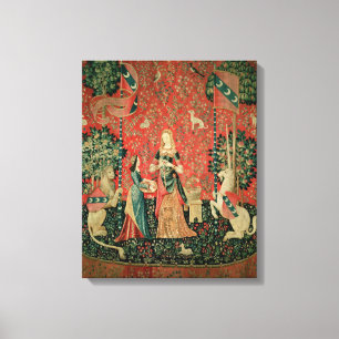 Dam och Unicorn: Smell Canvastryck