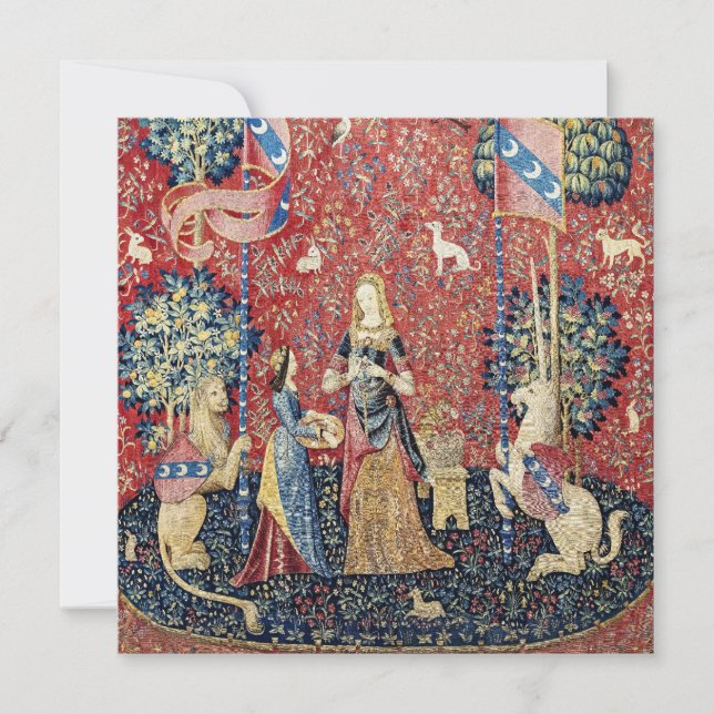 Dam och Unicorn Tack Kort (Framsida)