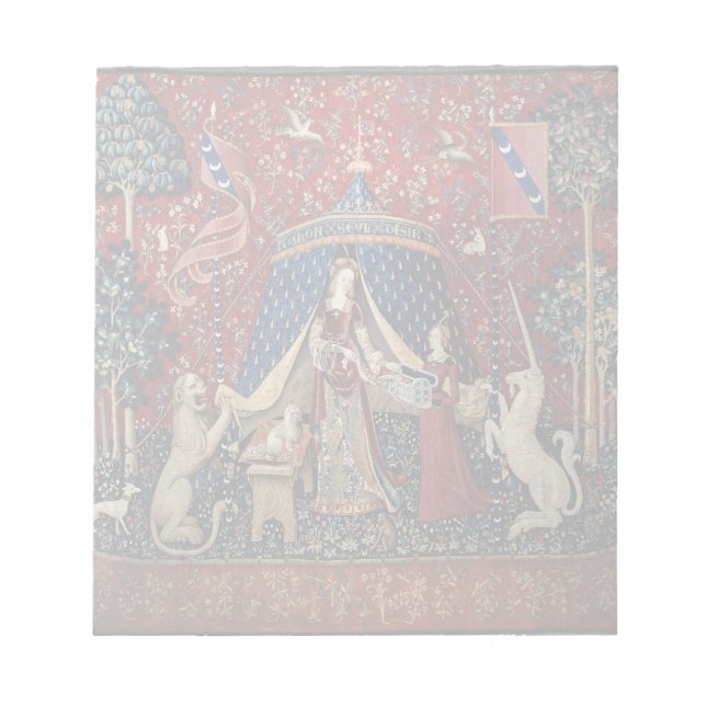 Dam och Unicorn Tapestry Anteckningsblock (Framsida)
