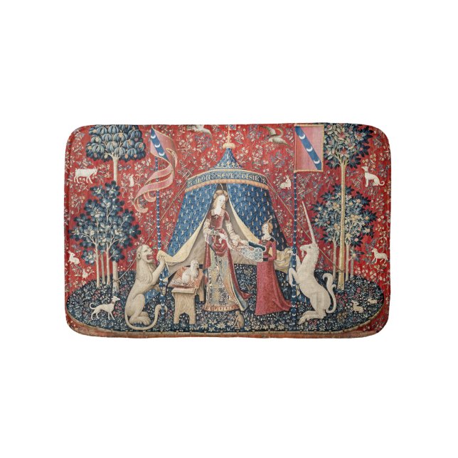 Dam och Unicorn, till min enda önskan Badrumsmatta (Framsidan)