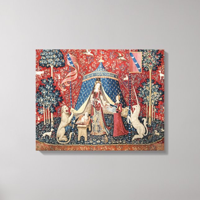 Dam och Unicorn, till min enda önskan Canvastryck (Framsida)