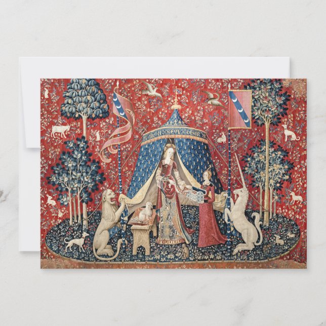 Dam och Unicorn, till min enda önskan Inbjudningar (Framsida)