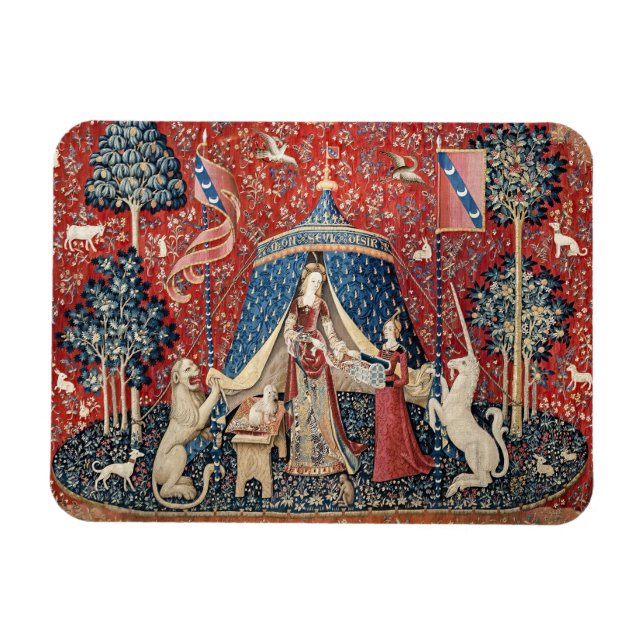 Dam och Unicorn, till min enda önskan Magnet (Horisontell)