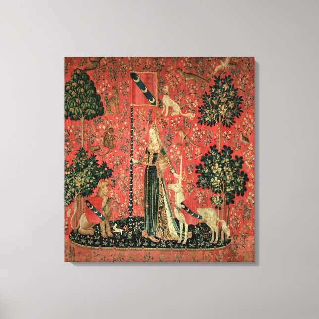 Dam och Unicorn: Touch Canvastryck (Framsida)