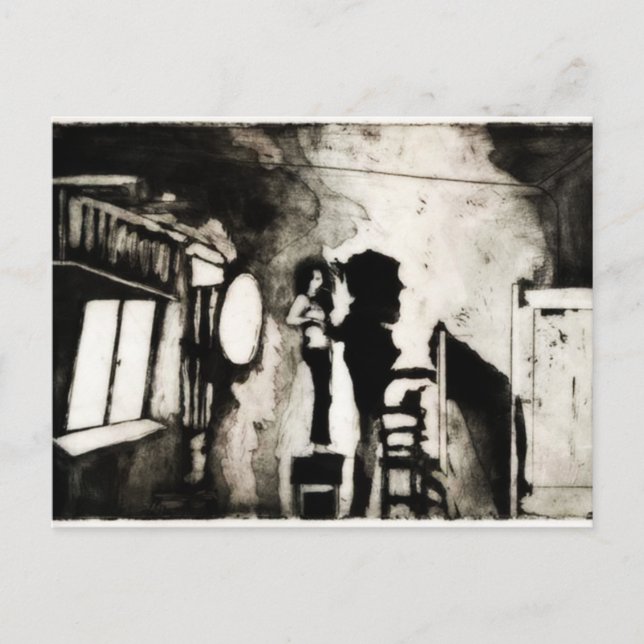 Dam om en stol vykort (Framsida)