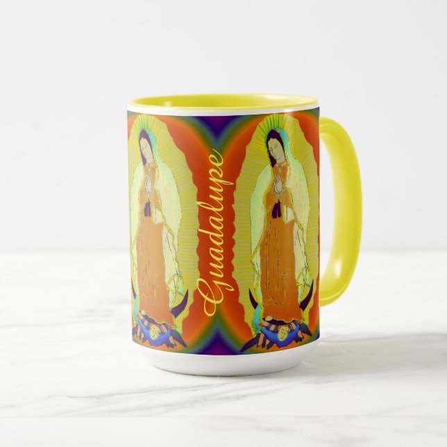 dam om guadalupe Two-Tone-kaffe mugg (Framsida höger)
