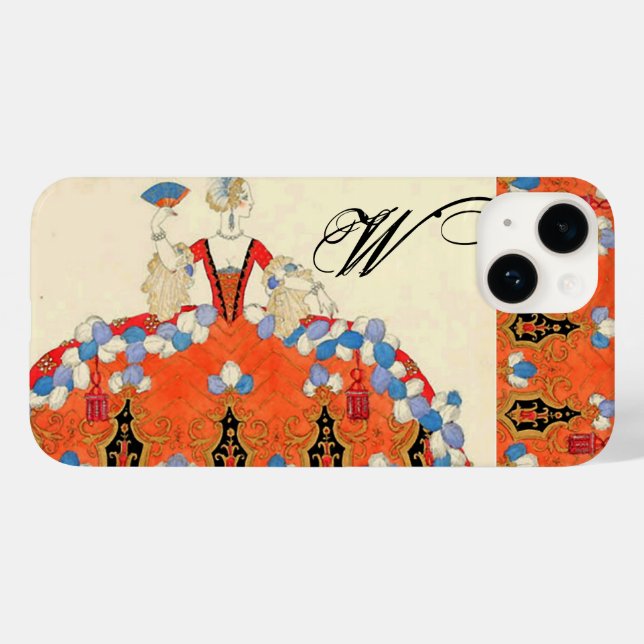 DAM ORANGE DECO MODE COSTUME DESIGNER MONOGRAM (Baksida (horisontell))