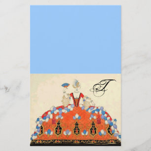 DAM ORANGE MODE COSTUME DESIGNER MONOGRAM Blue Brevpapper