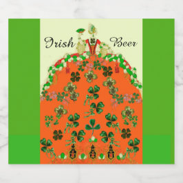 DAM ORANGE OCH SHAMROCKS Grönt Irish Ölflaska Etikett