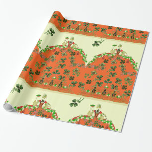 DAM ORANGE OCH SHAMROCKS St. Patricks Day Mode Presentpapper