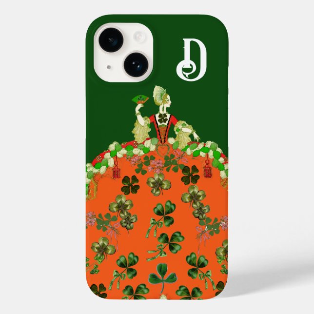 DAM ORANGE,SHAMROCKS St. Patricks Day Monogram (Baksida)
