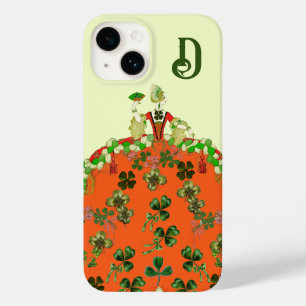 DAM ORANGE,SHAMROCKS St. Patricks Day Monogram Ca