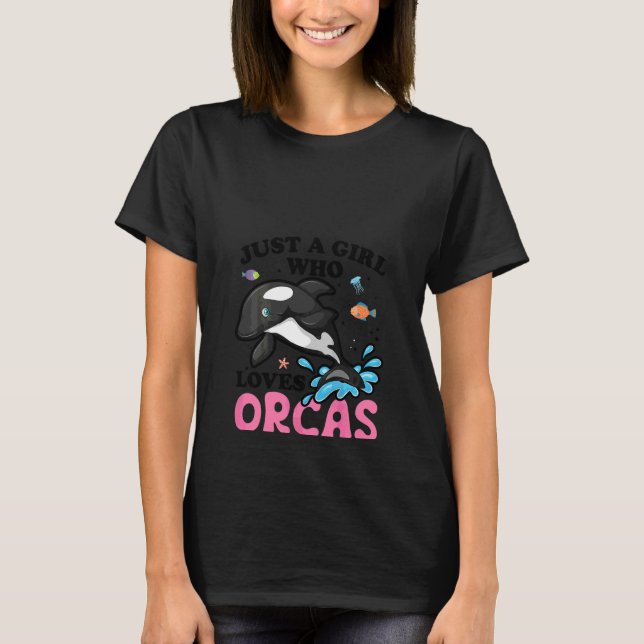 Dam Orca  Grafisk för kvinnor flickor val T-shirt (Framsida)