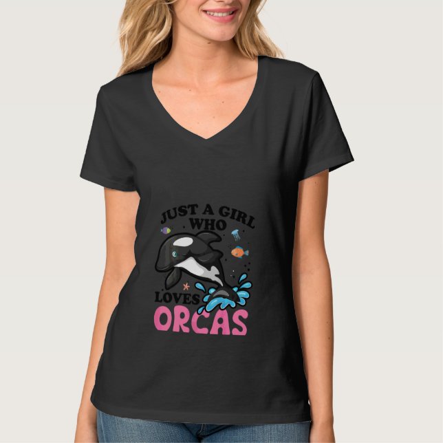 Dam Orca  Grafisk för kvinnor flickor val T-shirt (Framsida)