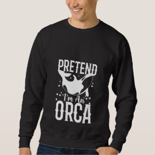 Dam Orca Grafisk För Kvinnor Män Barn Val V Hals Lång Ärmad Tröja