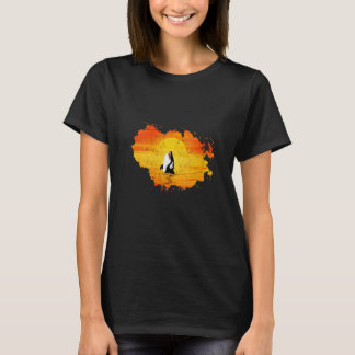 Dam Orca Havsdjur Val Solnedgång Mördare Val T Shirt