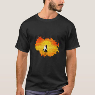Dam Orca Havsdjur Val Solnedgång Mördare Val T Shirt