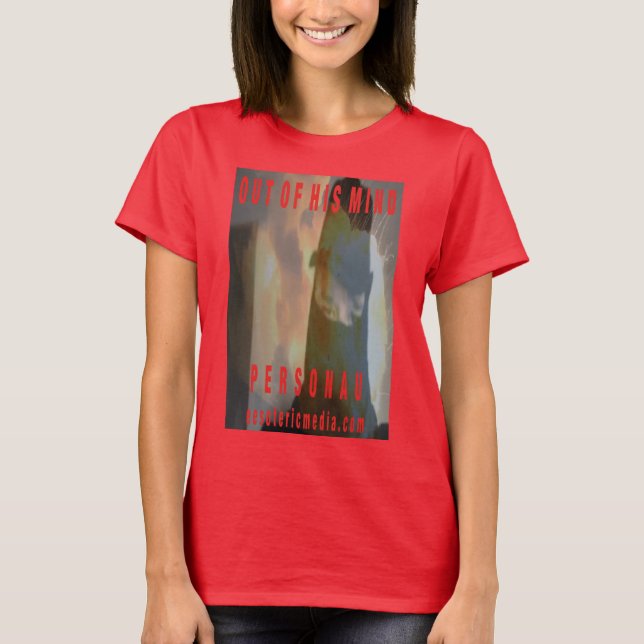 Dam "Out Of His Mind" färgad t-shirt (Framsida)