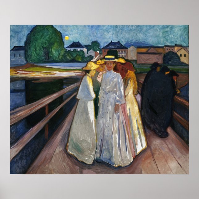 Dam på bron (1903) av Edvard Munch Poster (Framsidan)