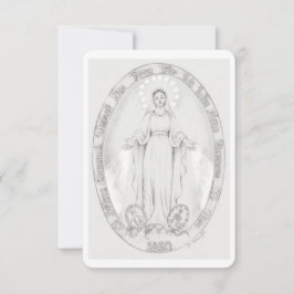 Dam på det Miraculous Medal Prayer-kortet Inbjudningar