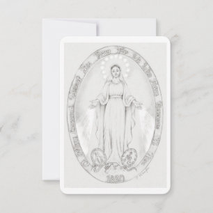 Dam på det Miraculous Medal Prayer-kortet Inbjudningar
