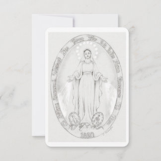 Dam på det Miraculous Medal Prayer-kortet Inbjudningar