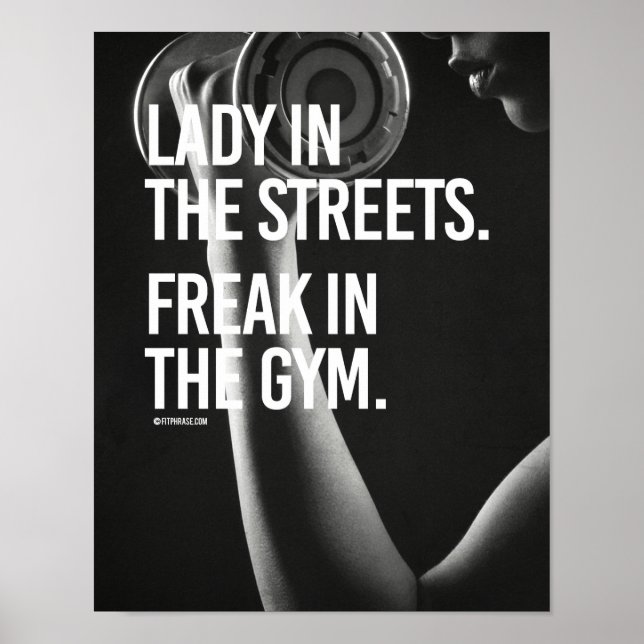 Dam på gatorna - Freak på gymmet - Flickor Fi Poster (Framsidan)