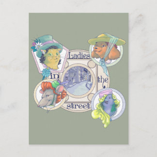 Dam på gatuvykortet vykort