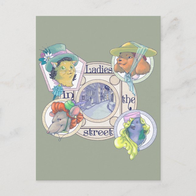 Dam på gatuvykortet vykort (Framsida)