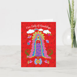 Dam på Guadalupe-mappat anteckningskort