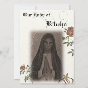 Dam på Kibeho Prayer Card Inbjudningar