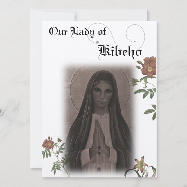Dam på Kibeho Prayer Card Inbjudningar (Framsida)