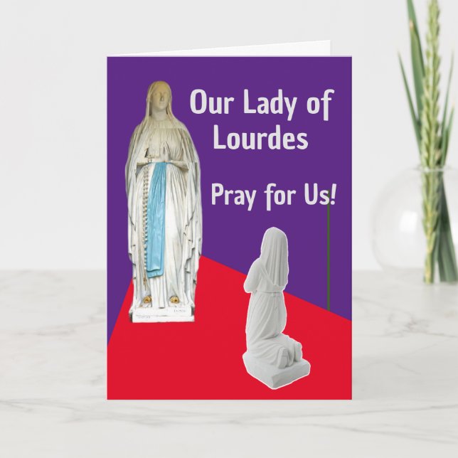 Dam på Lourdes Card Kort (Framsida)