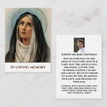 Dam på Sorrows Memorial Prayer Card