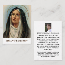 Dam på Sorrows Memorial Prayer Card Anteckningskort