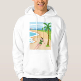 dam på stranden hoodie