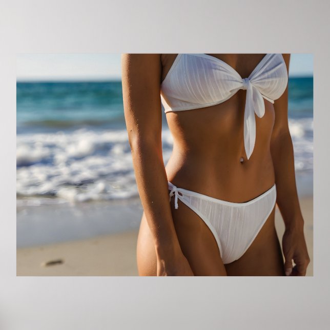 Dam på stranden poster (Framsidan)