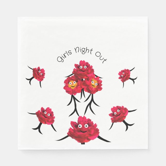 Dam peonies pappersservett (Framsidan)