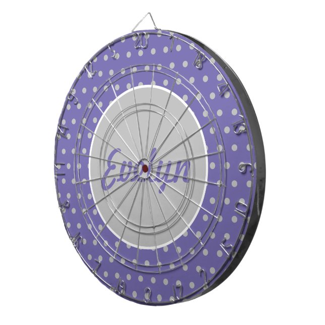 Dam Personlig Polka Dot Dartboard (Lavender) Darttavla (Högra Framsidan)