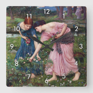 Dam Picking Ro, John William Waterhouse Fyrkantig Klocka