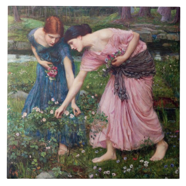 Dam Picking Ro, John William Waterhouse Kakelplatta (Framsidan)